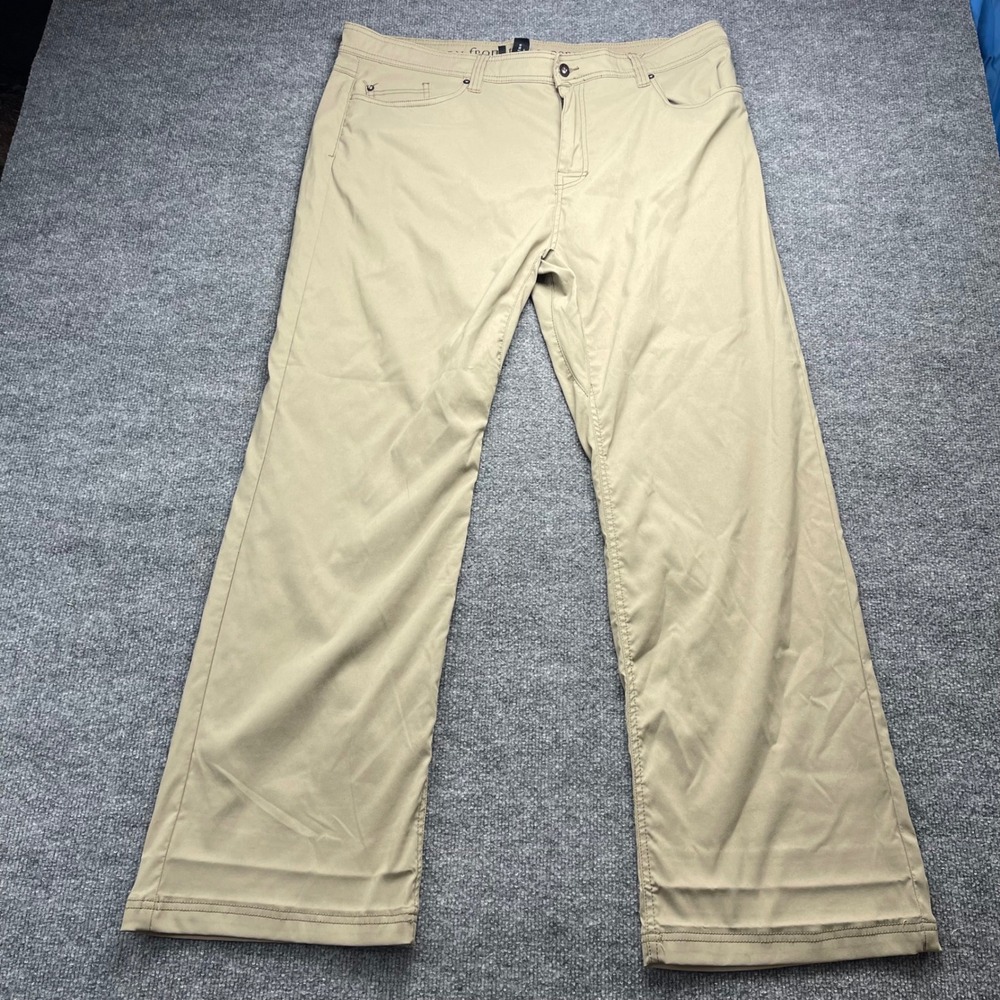 Prana Zion Slim Fit Pants Mens 42x32 Khaki Tan Stretch Outdoor Hiking Casual